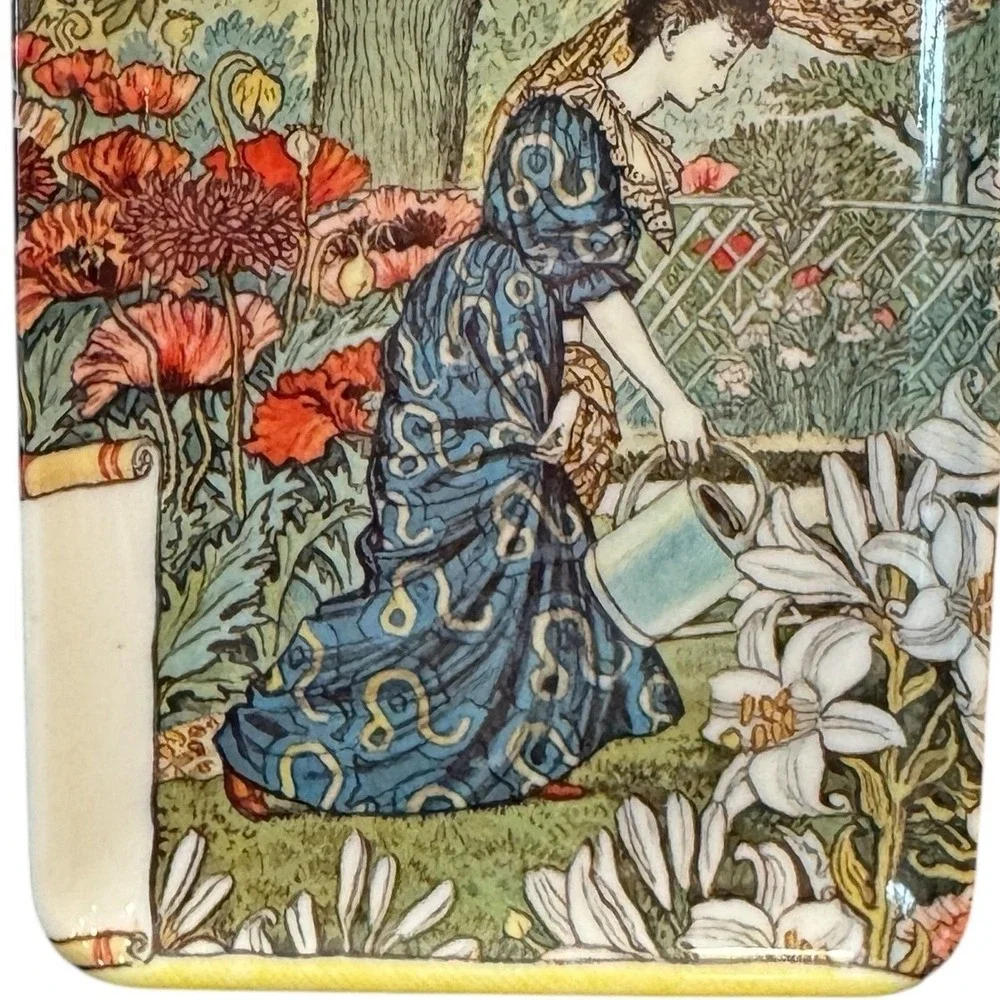 Eugene Grasset Juillet July Art Nouveau Melamine Trinket Tray 6x4 Vintage